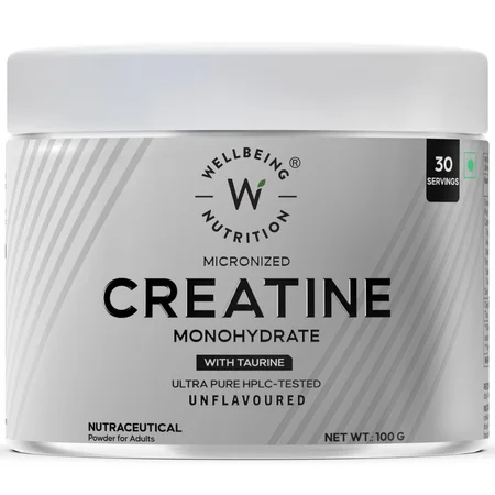 Wellbeing Nutrition Creatine Monohydrate Unflavoured Powder, 100 gm