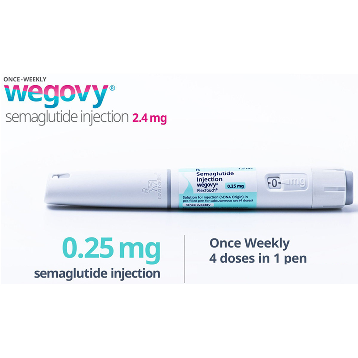 Wegovy Flextouch 0.25 mg PFP Combipack Injection 1.5 ml, Pack of 1 Wegovy Flextouch 0.25 mg PFP Combipack Injection 1.5 ml, Pack of 1