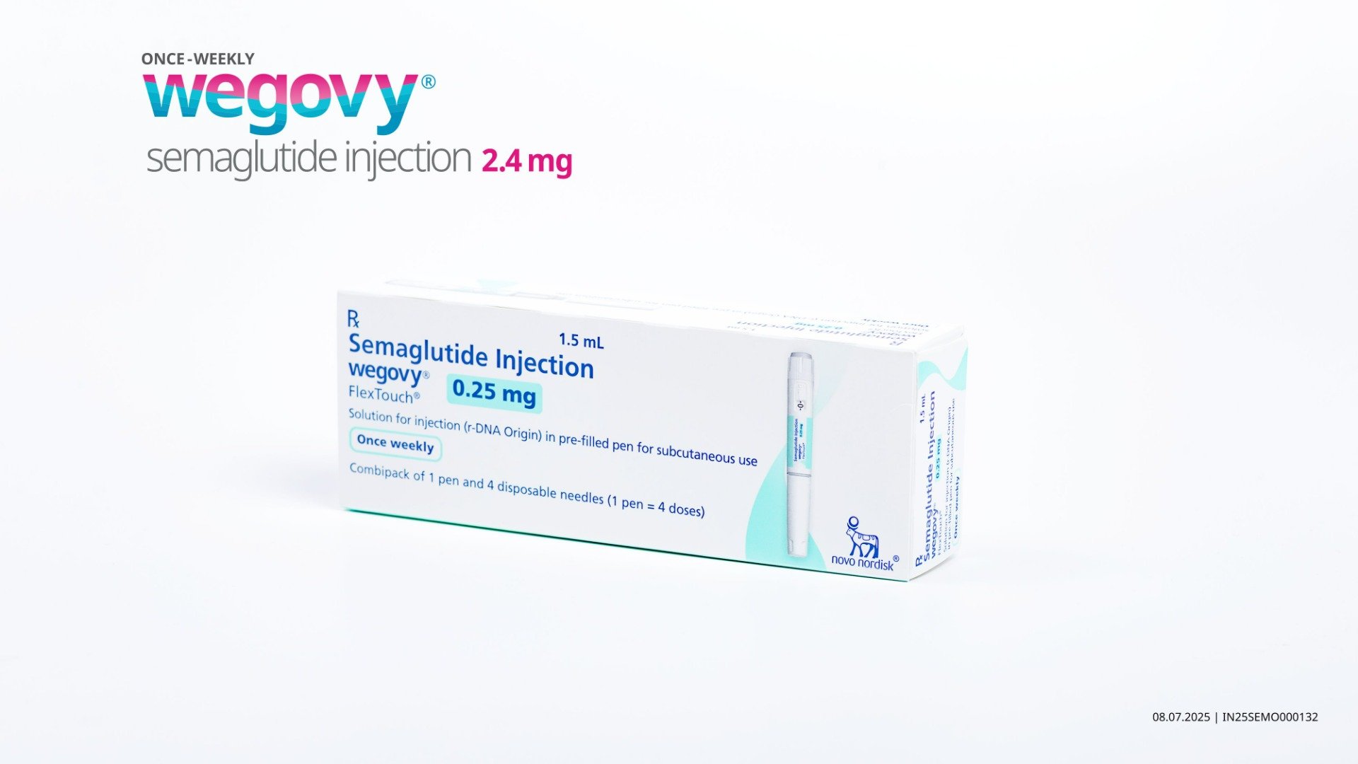 Wegovy Flextouch 0.25 mg PFP Combipack Injection 1.5 ml, Pack of 1 Wegovy Flextouch 0.25 mg PFP Combipack Injection 1.5 ml, Pack of 1