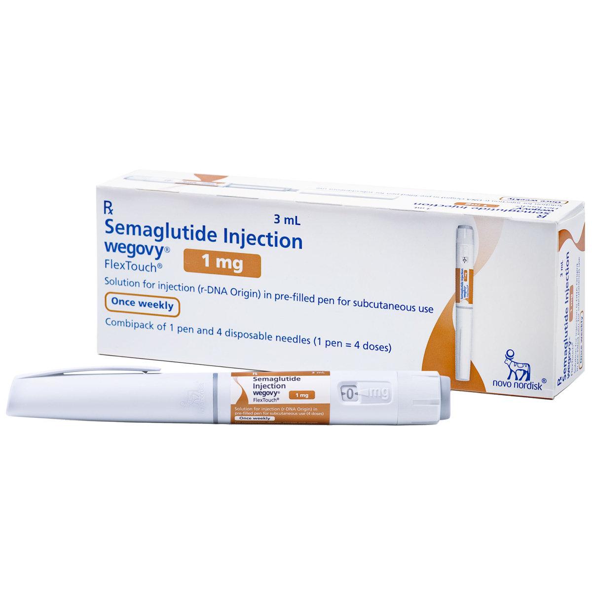 Wegovy Flextouch 1 mg PFP Combipack Injection 3 ml, Pack of 1 Wegovy Flextouch 1 mg PFP Combipack Injection 3 ml, Pack of 1