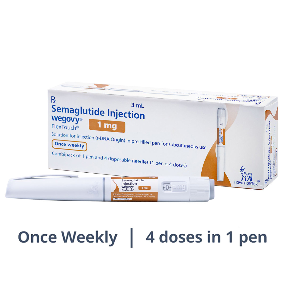 Wegovy Flextouch 1 mg PFP Combipack Injection 3 ml, Pack of 1 Wegovy Flextouch 1 mg PFP Combipack Injection 3 ml, Pack of 1