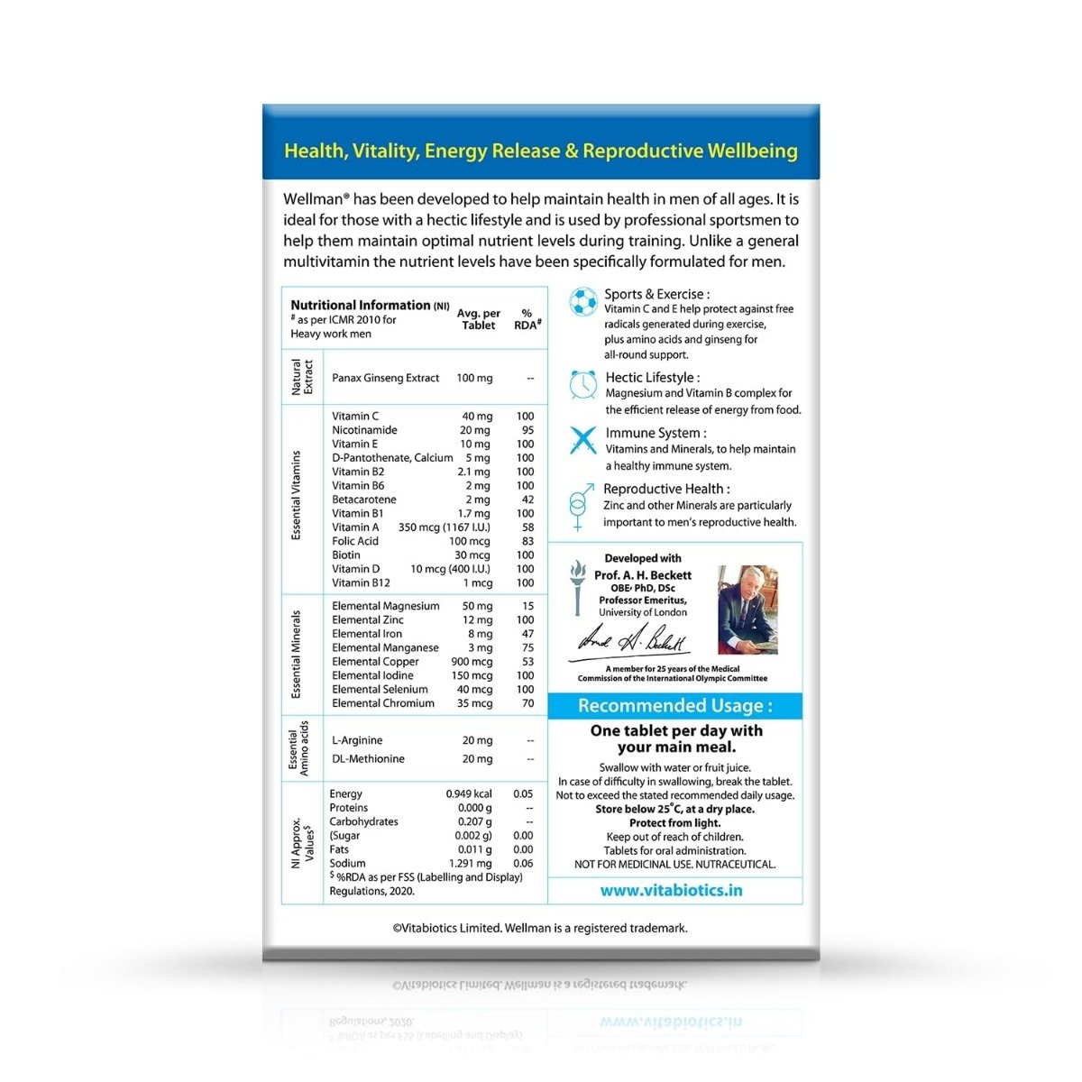 Wellman Health Supplement for Men, 30 Tablets, Pack of 30 Wellman Health Supplement for Men, 30 Tablets, Pack of 30