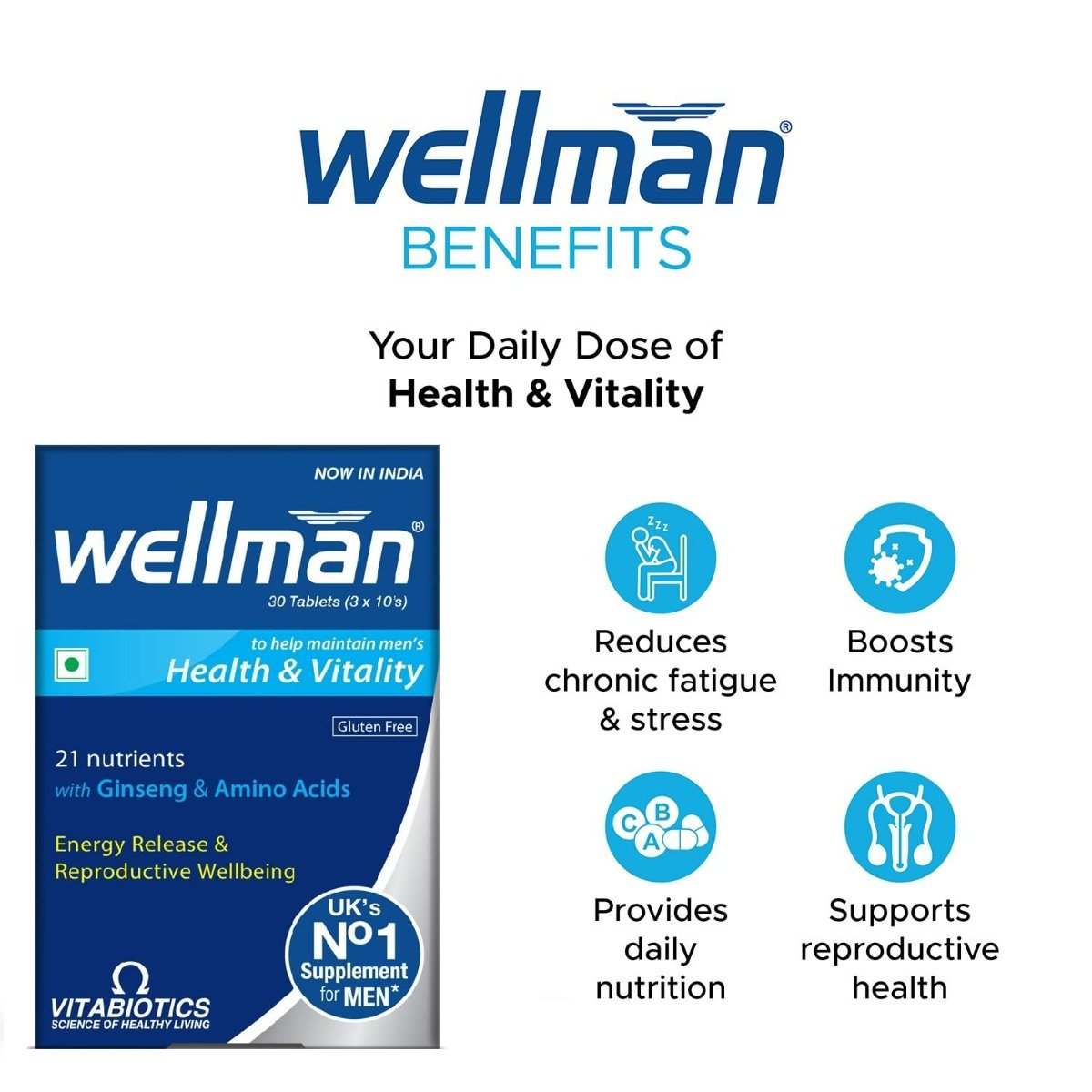 Wellman Health Supplement for Men, 30 Tablets, Pack of 30 Wellman Health Supplement for Men, 30 Tablets, Pack of 30