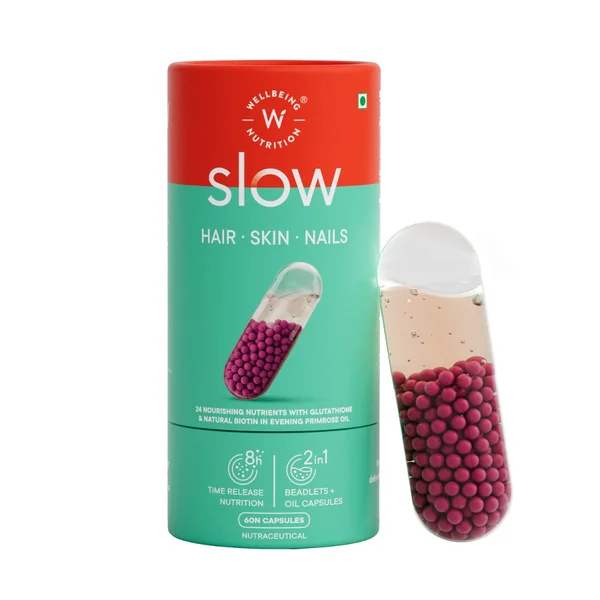 Wellbeing Nutrition Slow Hair &amp; Skin &amp; Nails, 60 Capsules, Pack of 1