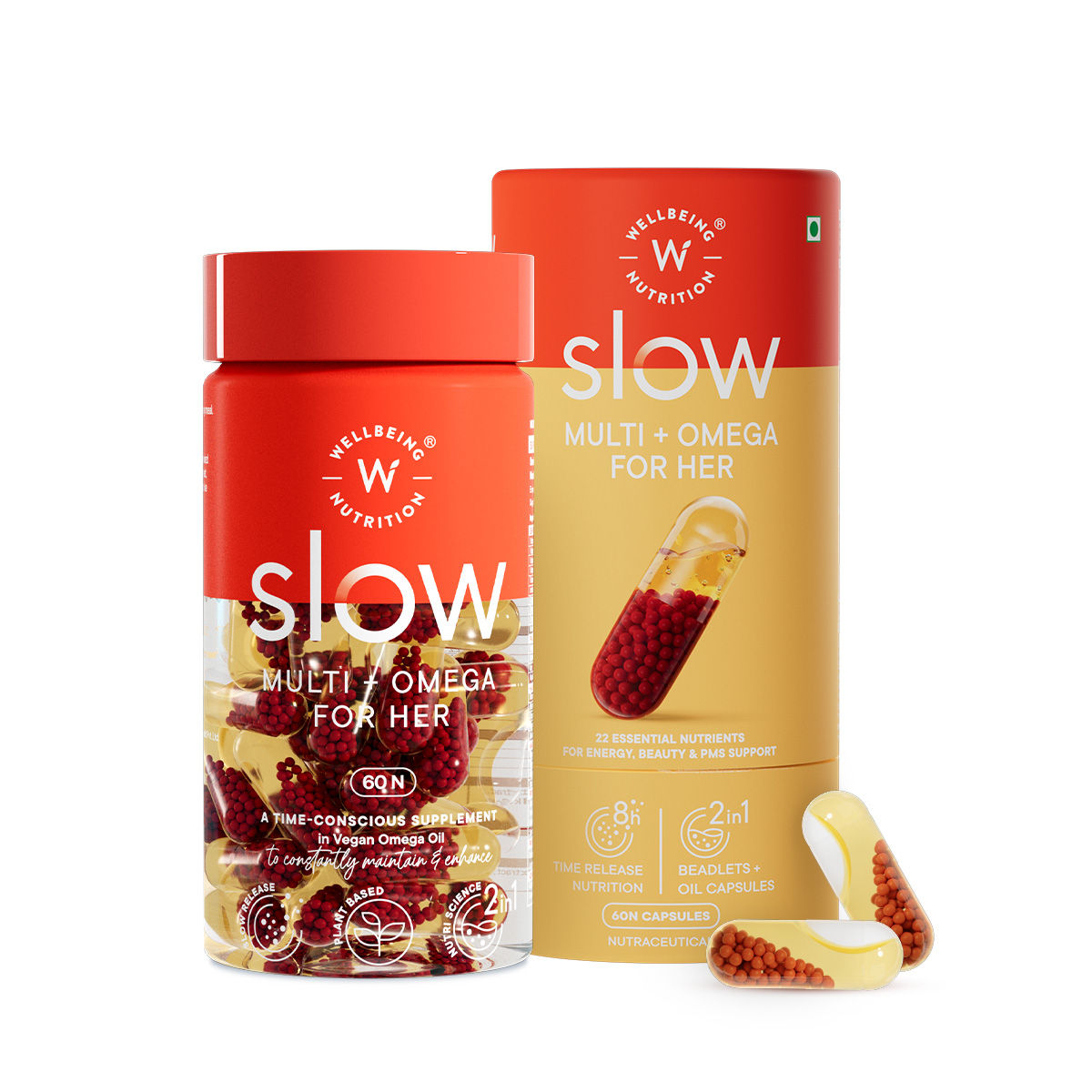 Buy Wellbeing Nutrition Slow Multi + Omega for Her, 60 Capsules Online