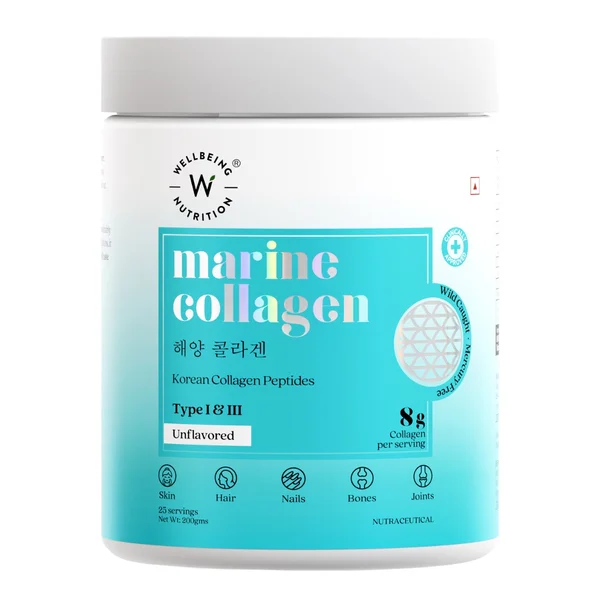 Wellbeing Nutrition Pure Korean Marine Collagen Supplements Powder, 200 gm, Pack of 1