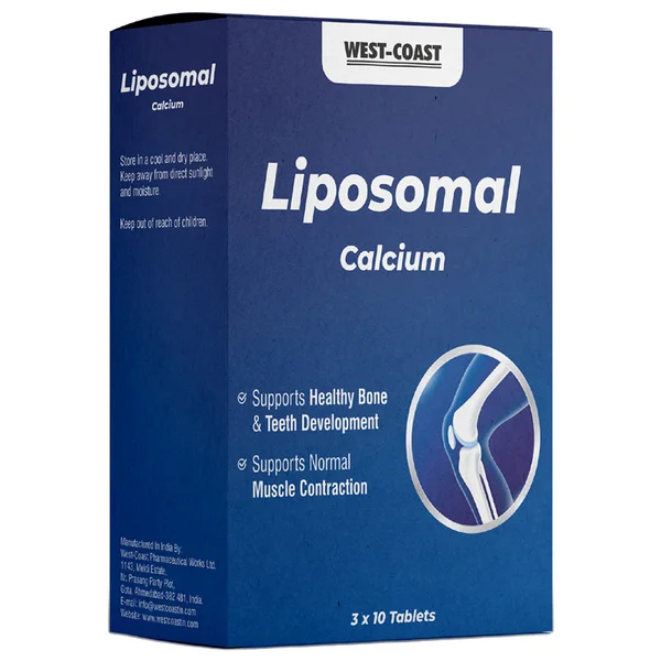 West-Coast 1300mg Liposomal Calcium Tablet, 30 Count, Pack of 1