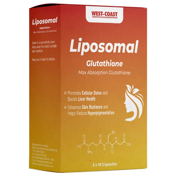 West-Coast 500mg Liposomal Glutathione Tablet, 30 Count, Pack of 1