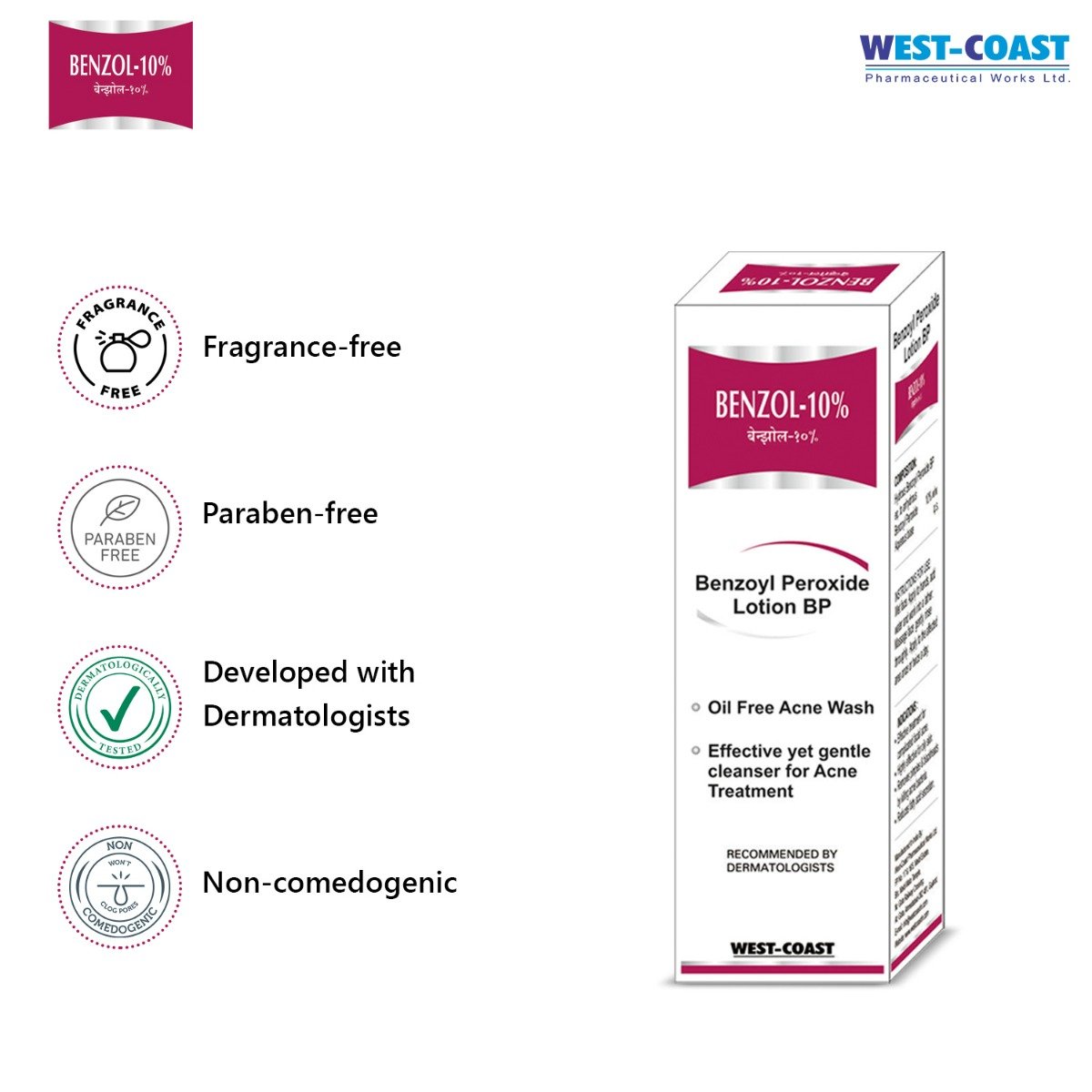 West-Coast Benzol-10% Face Wash 100 gm, Pack of 1 Face Wash West-Coast Benzol-10% Face Wash 100 gm, Pack of 1 Face Wash