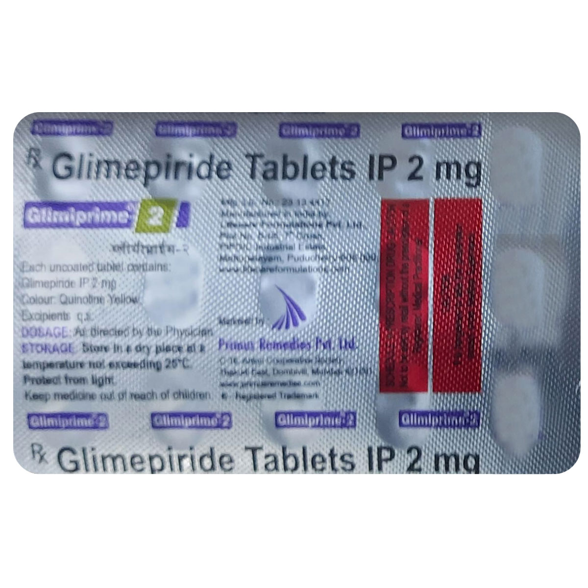 Glimiprime-2 Tablet 15's, Pack of 15 TabletS Glimiprime-2 Tablet 15's, Pack of 15 TabletS