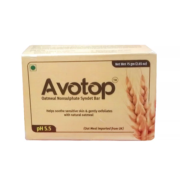 Avotop Oatmeal Nonsulphate pH 5.5 Syndet Bar, 75 gm