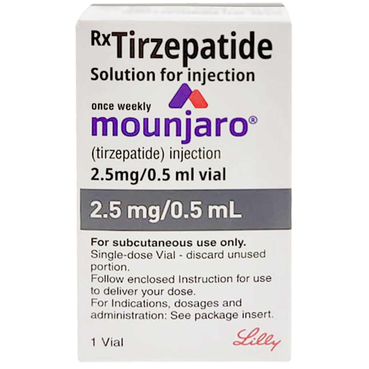 Mounjaro 2.5mg Solution for Injection 0.5 ml, Pack of 1 Mounjaro 2.5mg Solution for Injection 0.5 ml, Pack of 1
