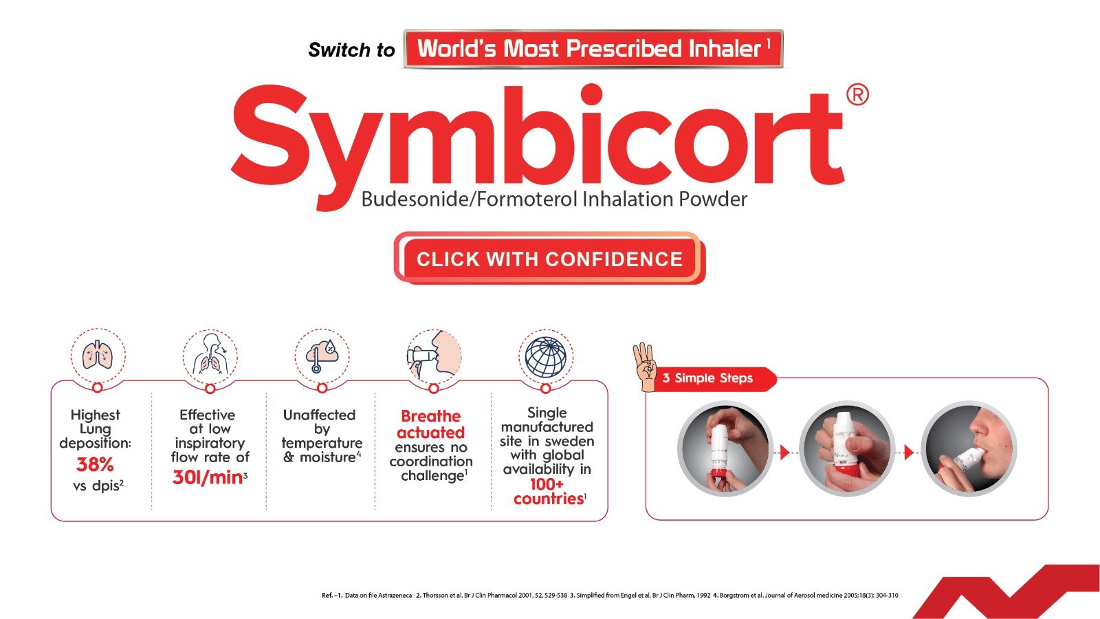Symbicort 160mcg/4.5mcg Turbuhaler 60 Mdi, Pack of 1 INHALER Symbicort 160mcg/4.5mcg Turbuhaler 60 Mdi, Pack of 1 INHALER