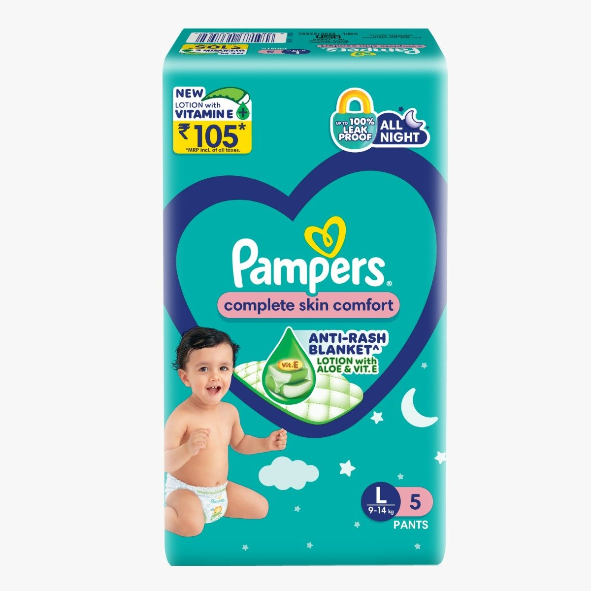 Pampers Complete Skin Comfort Diaper Pants Large, 5 Count, Pack of 1 Pampers Complete Skin Comfort Diaper Pants Large, 5 Count, Pack of 1