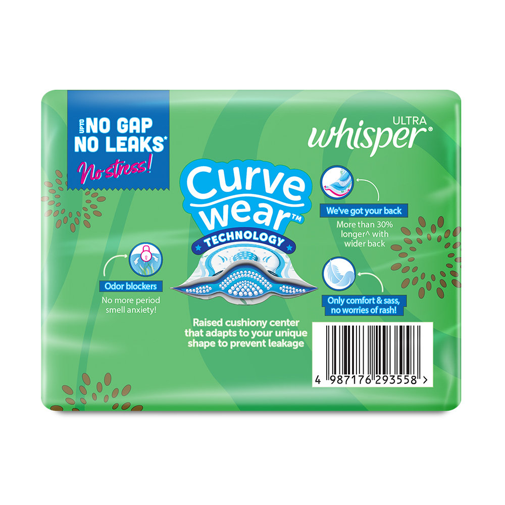 Whisper Ultra Upto No Gap No Leaks Sanitary Pads XL+, 15 Count, Pack of 1 Whisper Ultra Upto No Gap No Leaks Sanitary Pads XL+, 15 Count, Pack of 1
