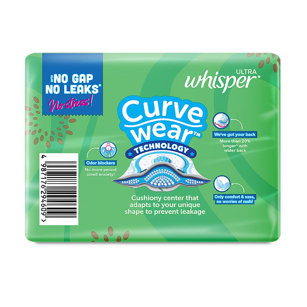 Whisper Ultra Upto No Gap No Leaks Sanitary Pads XL, 15 Count, Pack of 1 Whisper Ultra Upto No Gap No Leaks Sanitary Pads XL, 15 Count, Pack of 1