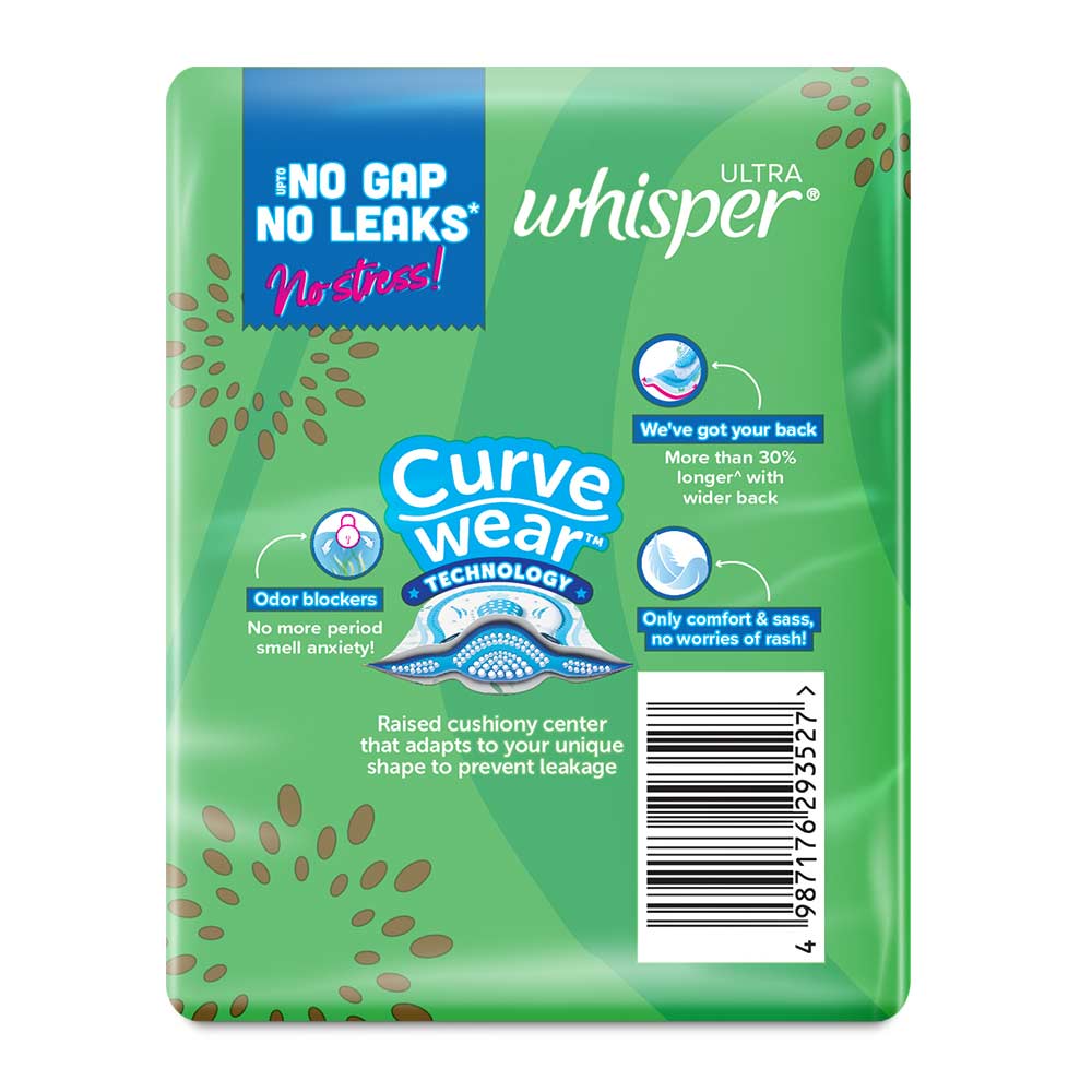 Whisper Ultra Upto No Gap No Leaks Sanitary Pads XL+, 7 Count, Pack of 1 Whisper Ultra Upto No Gap No Leaks Sanitary Pads XL+, 7 Count, Pack of 1