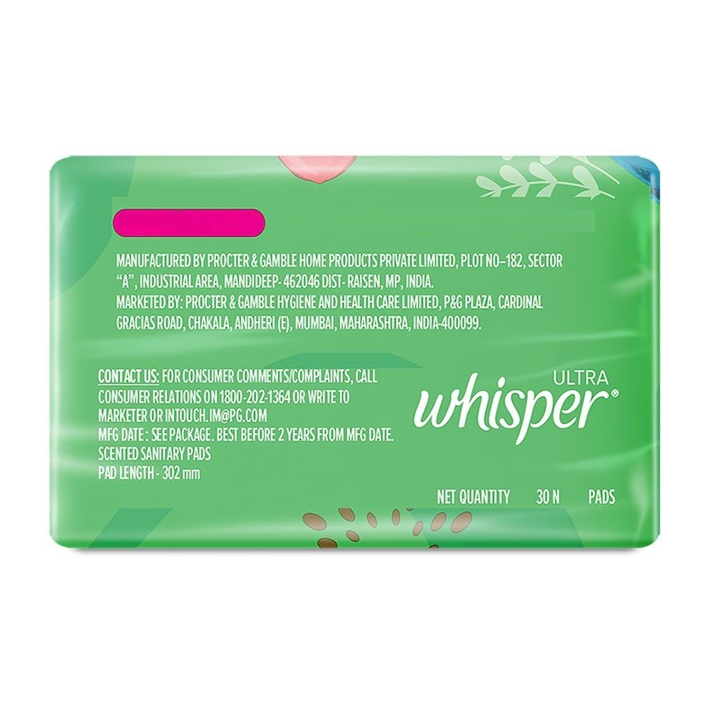 Whisper Ultra Upto No Gap No Leaks Sanitary Pads XL, 30 Count, Pack of 1 Whisper Ultra Upto No Gap No Leaks Sanitary Pads XL, 30 Count, Pack of 1