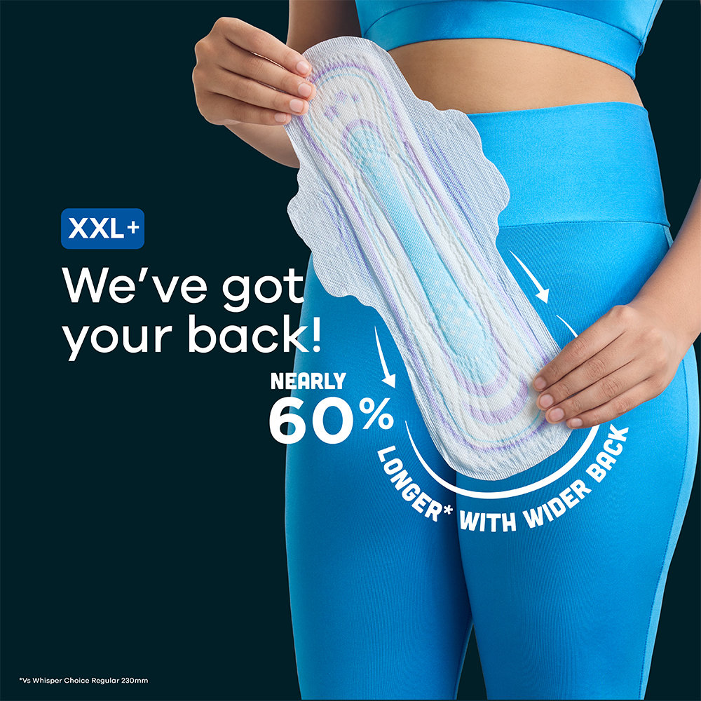 Whisper Bindazzz Ultra Nights Sanitary Pads XXL+, 6 Count, Pack of 1 Whisper Bindazzz Ultra Nights Sanitary Pads XXL+, 6 Count, Pack of 1