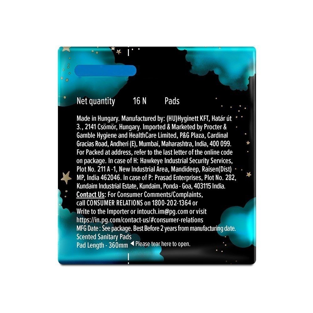 Whisper Bindazzz Nights Sanitary Pads XXL+, 16 Count, Pack of 1 Whisper Bindazzz Nights Sanitary Pads XXL+, 16 Count, Pack of 1