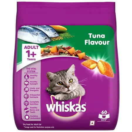 Whiskas Adult Tuna Flavour Cat Food, 480 gm