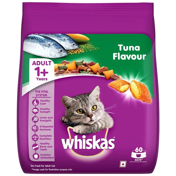 Whiskas Adult Tuna Flavour Cat Food, 480 gm, Pack of 1
