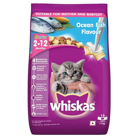 Whiskas Ocean Fish Flavour Dry Food for Junior Cat, 1.1 kg
