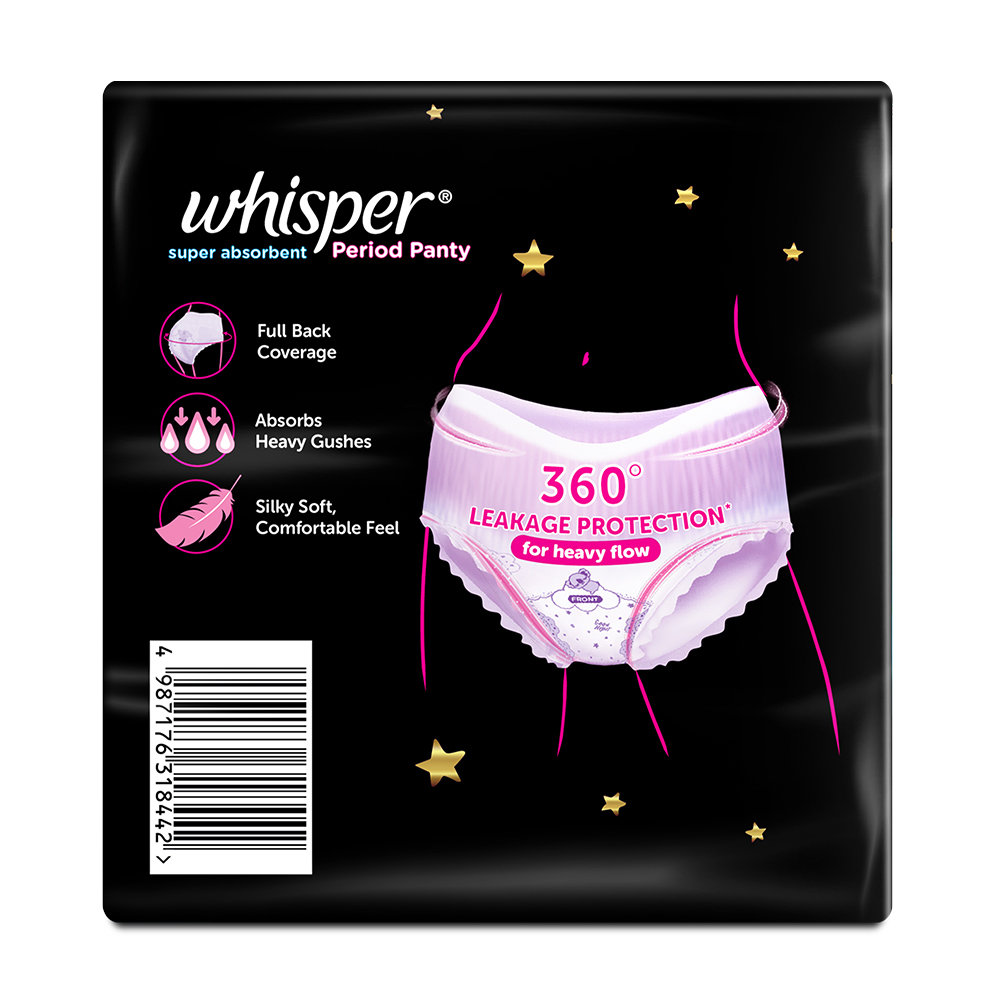 Whisper Super Absorbent Period Panty Medium-Large, 6 Count, Pack of 1 Whisper Super Absorbent Period Panty Medium-Large, 6 Count, Pack of 1