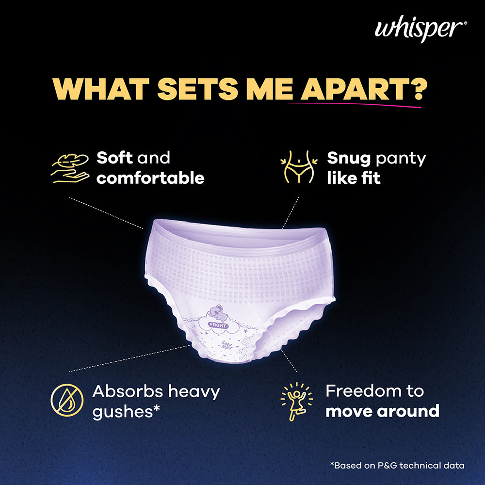 Whisper Super Absorbent Period Panty Medium-Large, 6 Count, Pack of 1 Whisper Super Absorbent Period Panty Medium-Large, 6 Count, Pack of 1
