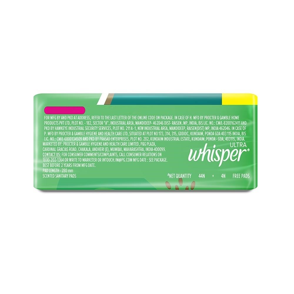 Whisper Ultra Upto No Gap No Leaks Sanitary Pads XL, 44 Count, Pack of 1 Whisper Ultra Upto No Gap No Leaks Sanitary Pads XL, 44 Count, Pack of 1
