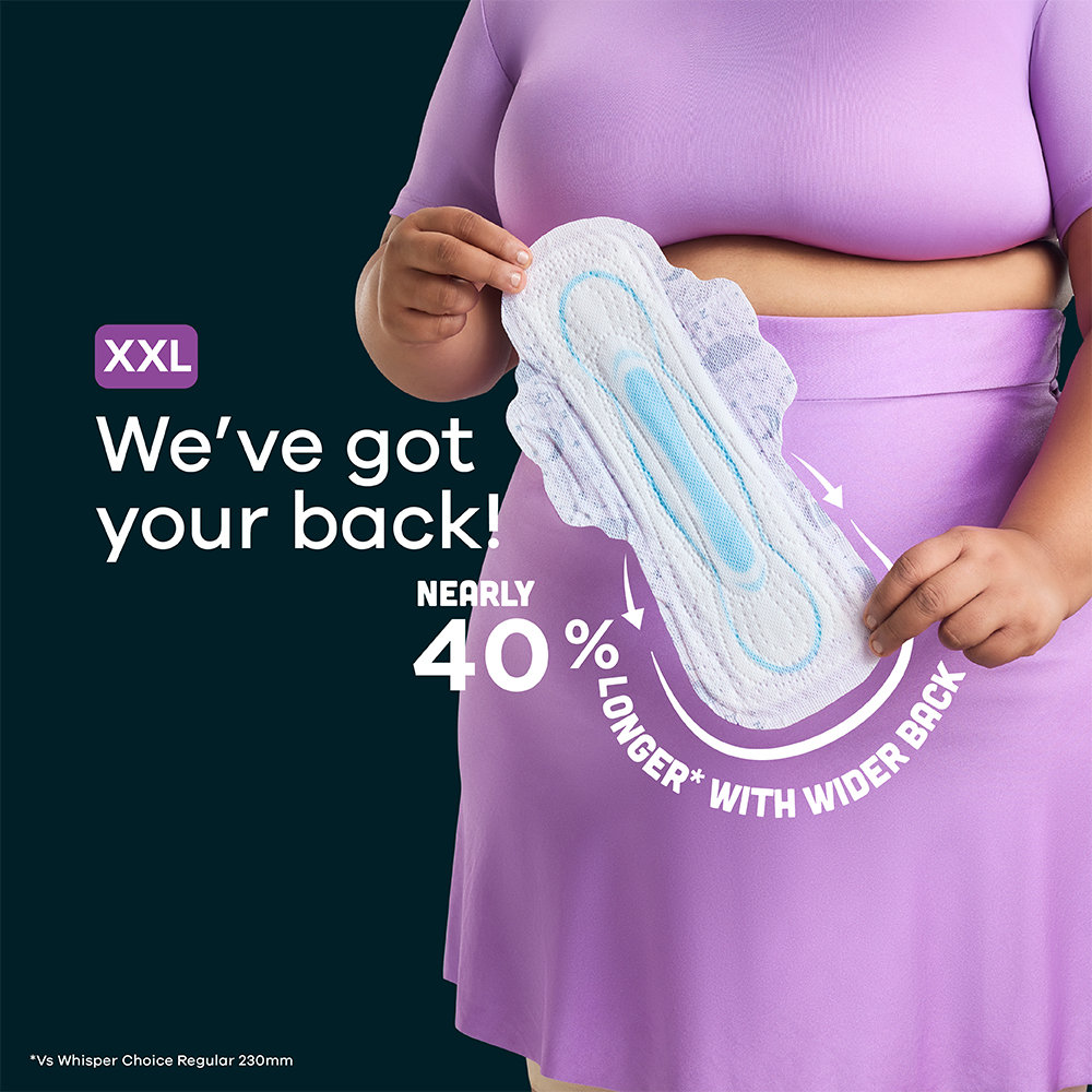 Whisper Bindazzz Ultra Nights Sanitary Pads XXL, 30 Count, Pack of 1 Whisper Bindazzz Ultra Nights Sanitary Pads XXL, 30 Count, Pack of 1