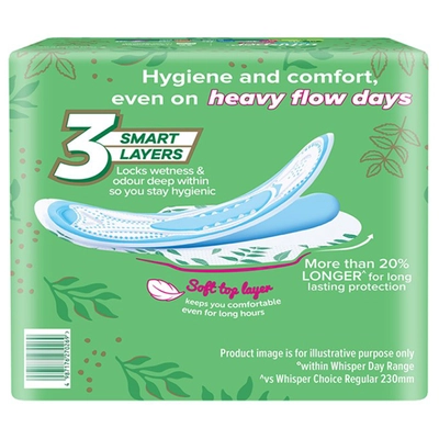 Whisper Ultra Clean Sanitary Pads XL, 44 Count, Pack of 1