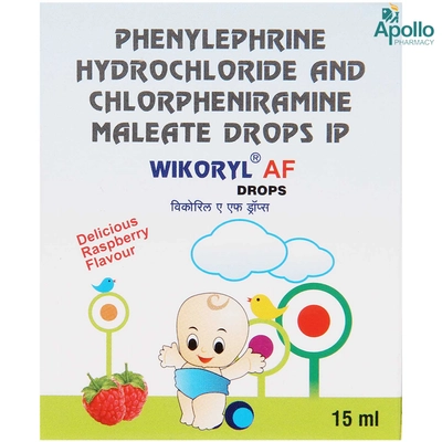 Wikoryl AF Raspberry Flavour Drops 15 ml, Pack of 1 Oral Drops