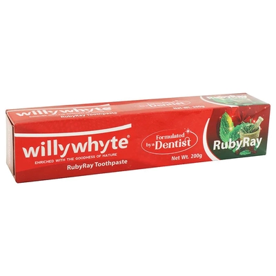 Willywhyte Ruby Ray Toothpaste, 200 gm, Pack of 1