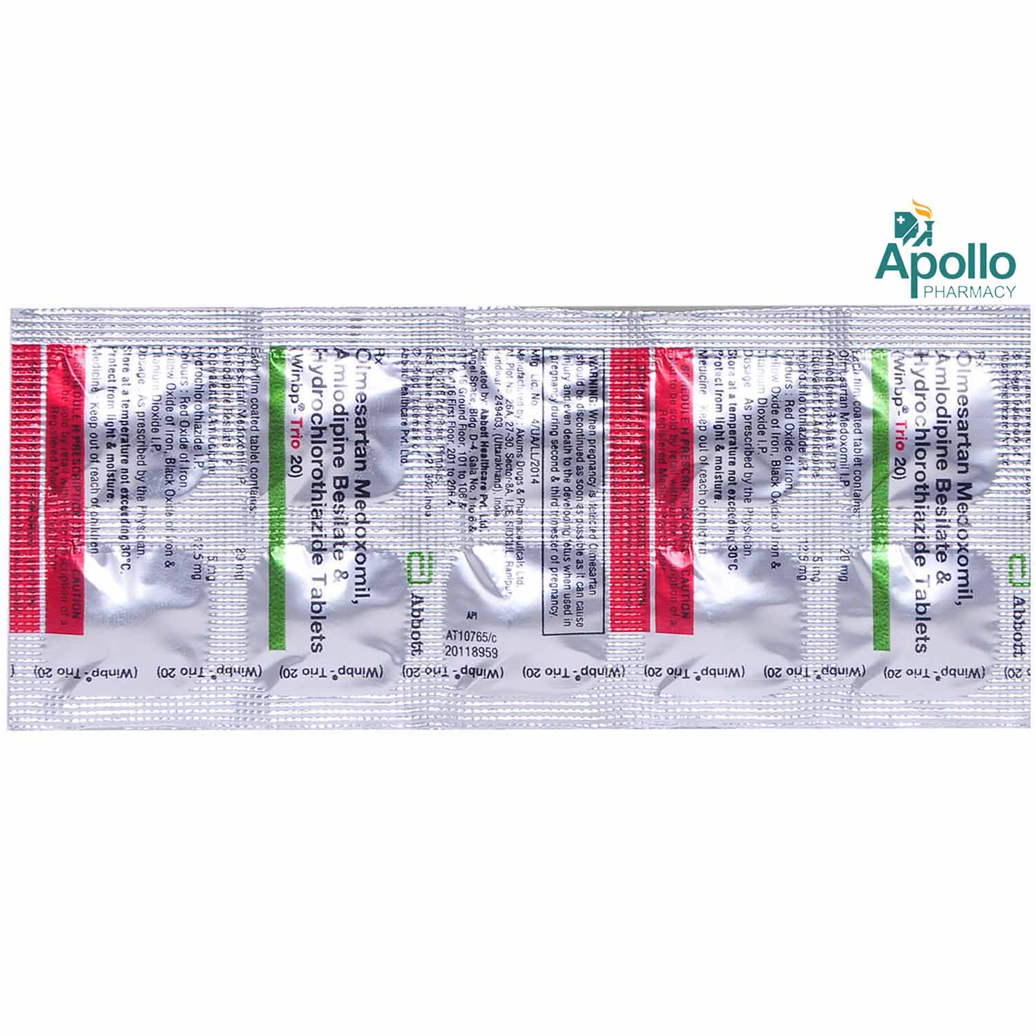 Winbp Trio 20 Tablet 10's, Pack of 10 TABLETS Winbp Trio 20 Tablet 10's, Pack of 10 TABLETS