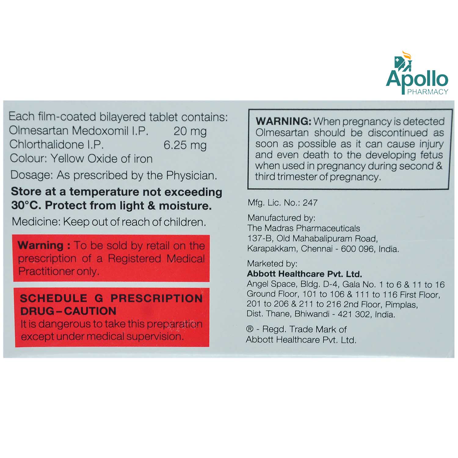 Winbp CT 20/6.25 Tablet 10's, Pack of 10 TABLETS Winbp CT 20/6.25 Tablet 10's, Pack of 10 TABLETS