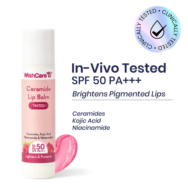 Wishcare Tinted Ceramide SPF 50 Pa++ Lip Balm, 5 gm