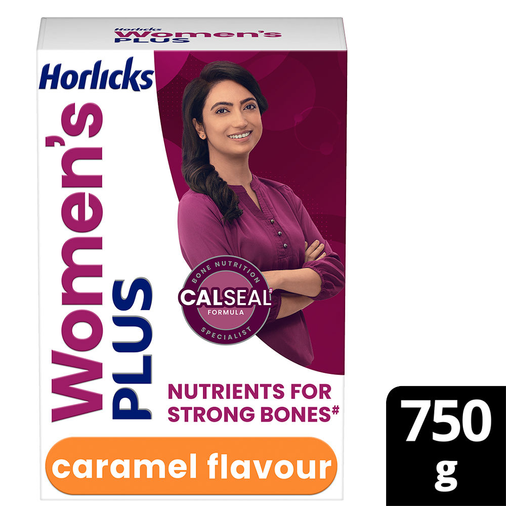 Horlicks Women's Plus Caramel Flavour Powder, 750 gm Refill Pack, Pack of 1 