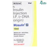 WOSULIN R 40IU INJECTION 10ML, Pack of 1 INJECTION
