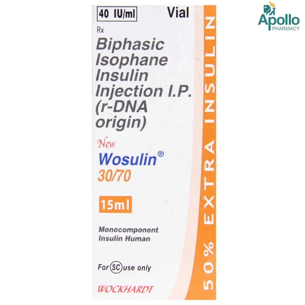 New Wosulin 30/70 40IU/ml Injection 15 ml