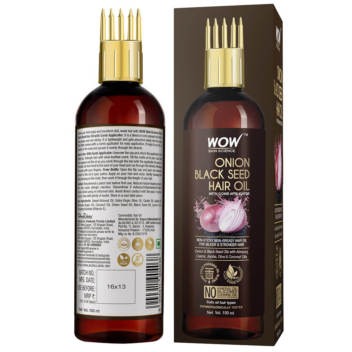 Buy WOW Skin Science Onion Hair Oil With Black Seed Oil Extracts  Onion Oil  Shampoo Hair Care Kit  Net Vol 500mL Online at Low Prices in India   Amazonin