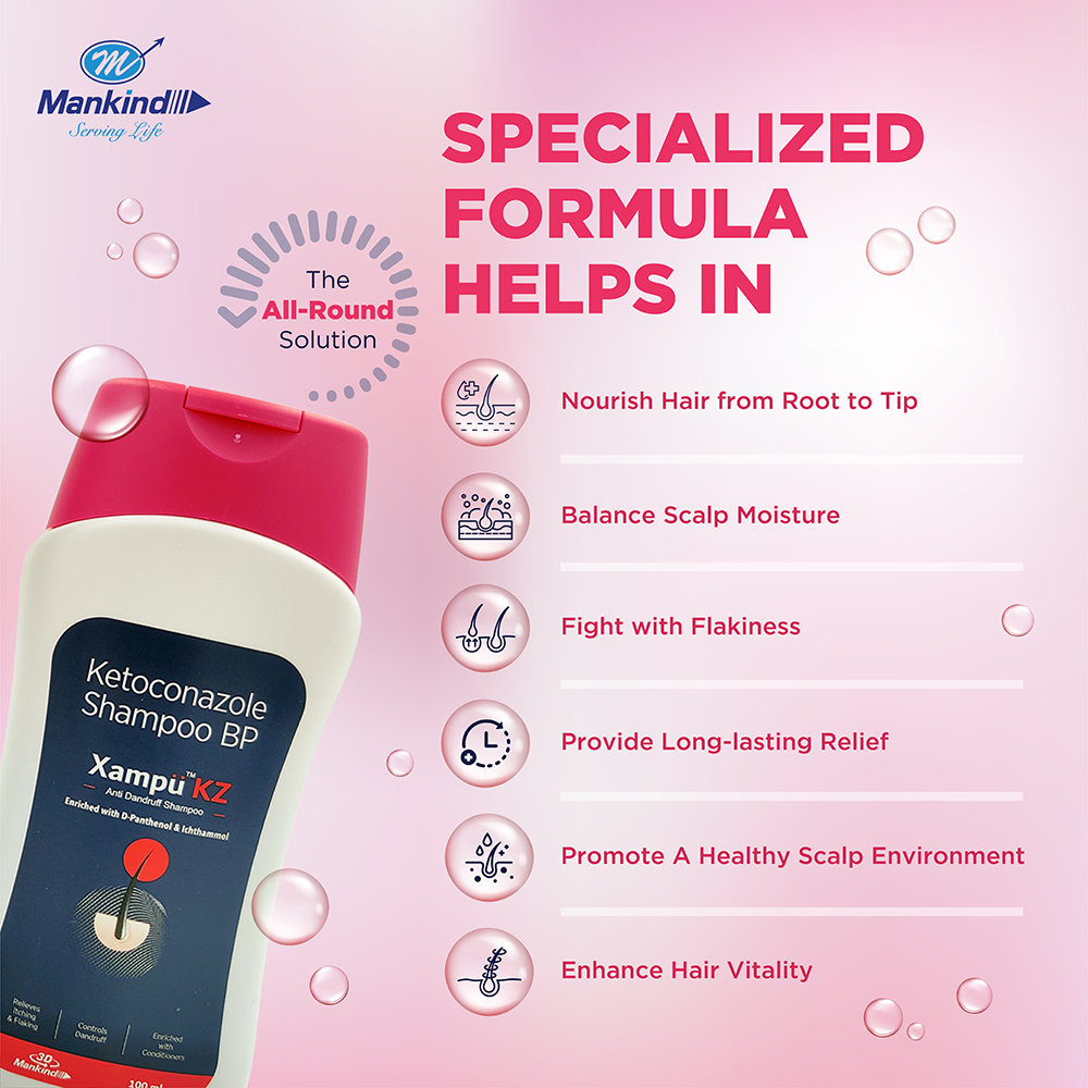 Xampu KZ 2% Shampoo 100 ml | Ketoconazole | For Dry, Oily & Sensitive Scalp | Men & Women | Hydrates Scalp | Reduces Itchiness & Flakes, Pack of 1 Shampoo Xampu KZ 2% Shampoo 100 ml | Ketoconazole | For Dry, Oily & Sensitive Scalp | Men & Women | Hydrates Scalp | Reduces Itchiness & Flakes, Pack of 1 Shampoo