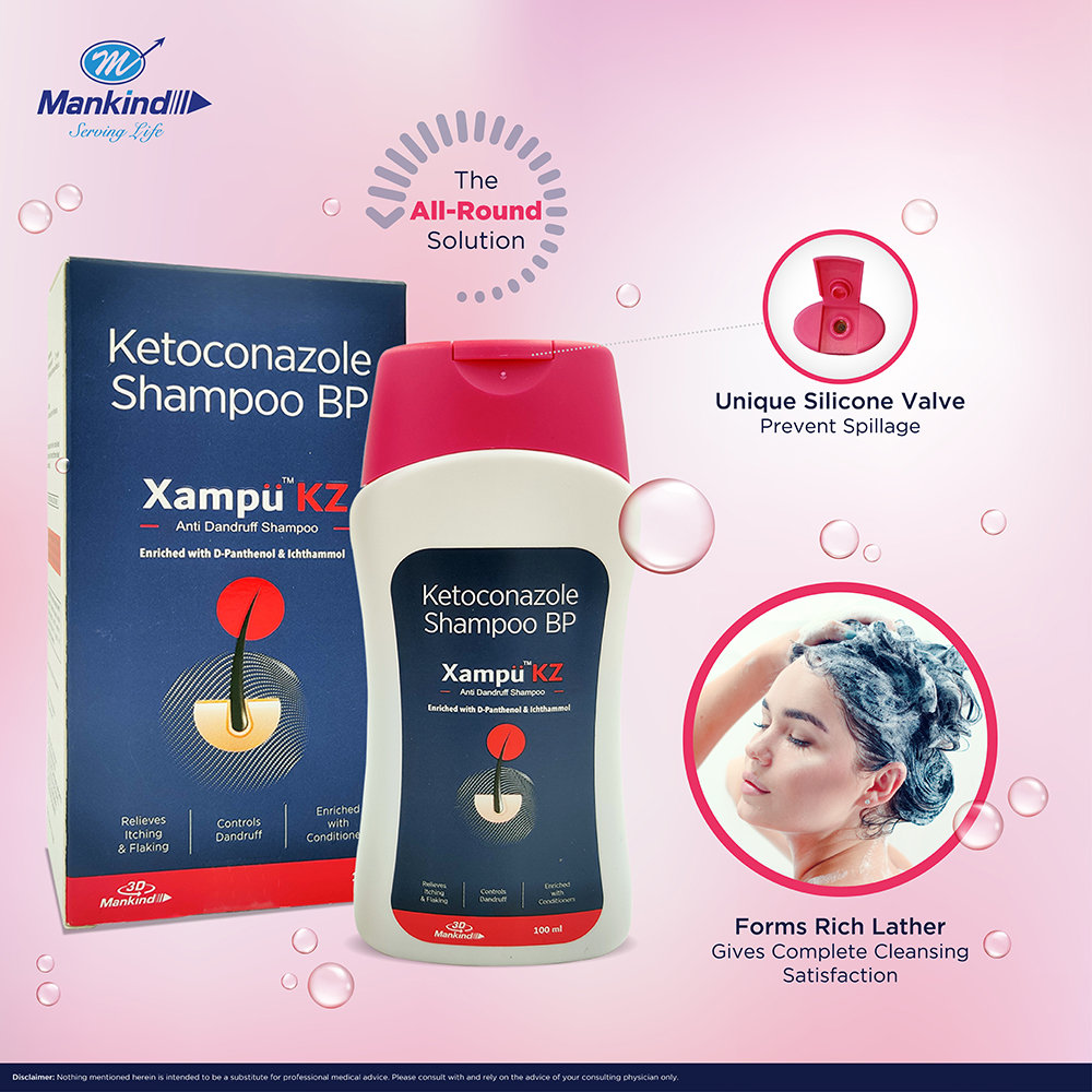 Xampu KZ 2% Shampoo 100 ml | Ketoconazole | For Dry, Oily & Sensitive Scalp | Men & Women | Hydrates Scalp | Reduces Itchiness & Flakes, Pack of 1 Shampoo Xampu KZ 2% Shampoo 100 ml | Ketoconazole | For Dry, Oily & Sensitive Scalp | Men & Women | Hydrates Scalp | Reduces Itchiness & Flakes, Pack of 1 Shampoo