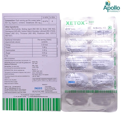 Xetox 500 Tablet 10's, Pack of 10 TABLETS