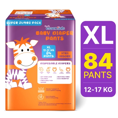 Apollo Essentials Baby Diaper Pants XL, 84 Count (2x42), Pack of 1