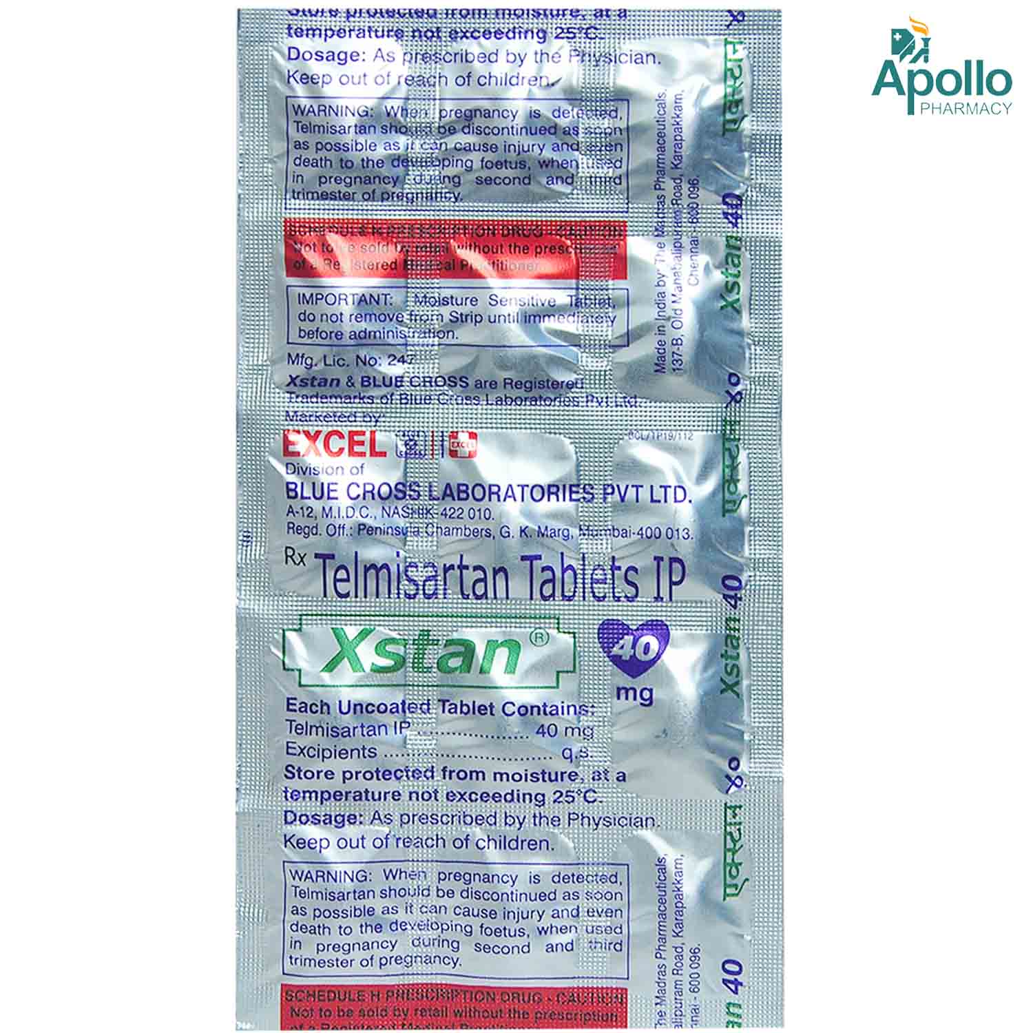 Xstan 40 mg Tablet 15's, Pack of 15 TABLETS Xstan 40 mg Tablet 15's, Pack of 15 TABLETS