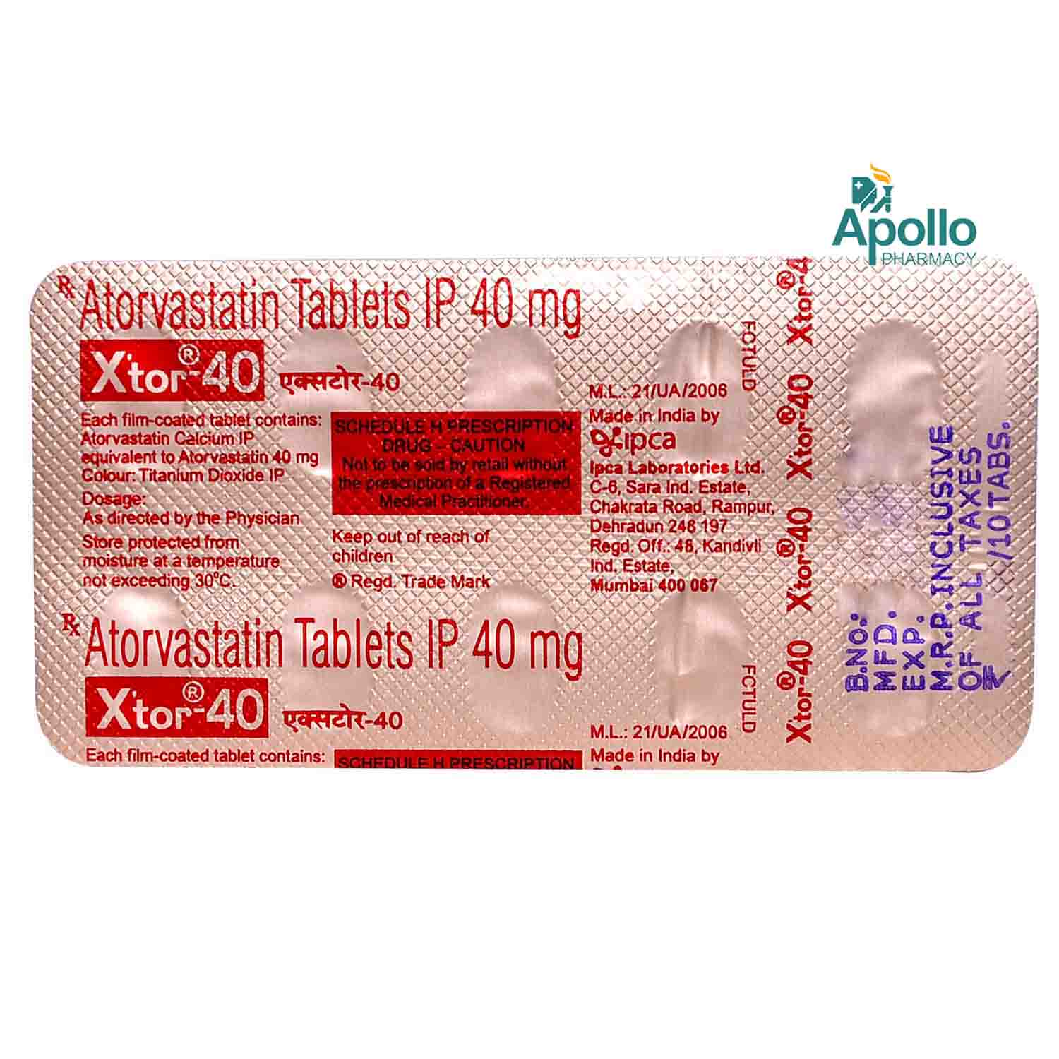Xtor 40 Tablet 10's, Pack of 10 TABLETS Xtor 40 Tablet 10's, Pack of 10 TABLETS