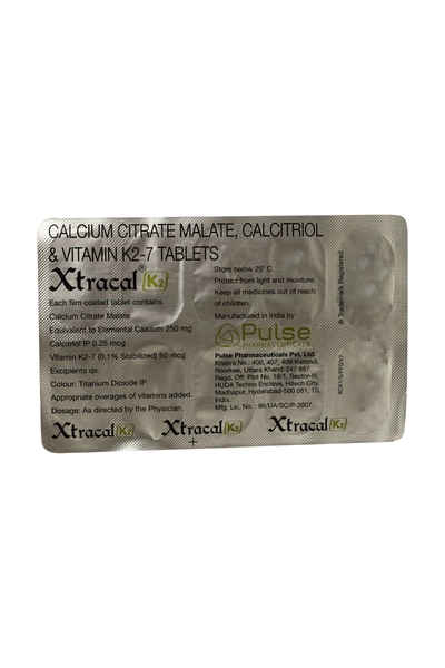 Xtracal K2 Tablet 10's, Pack of 10 TabletS