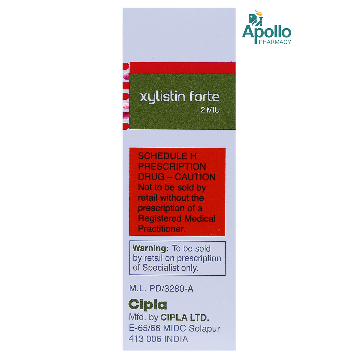 Xylistin Forte 2MIU Injection 1's, Pack of 1 Injection Xylistin Forte 2MIU Injection 1's, Pack of 1 Injection