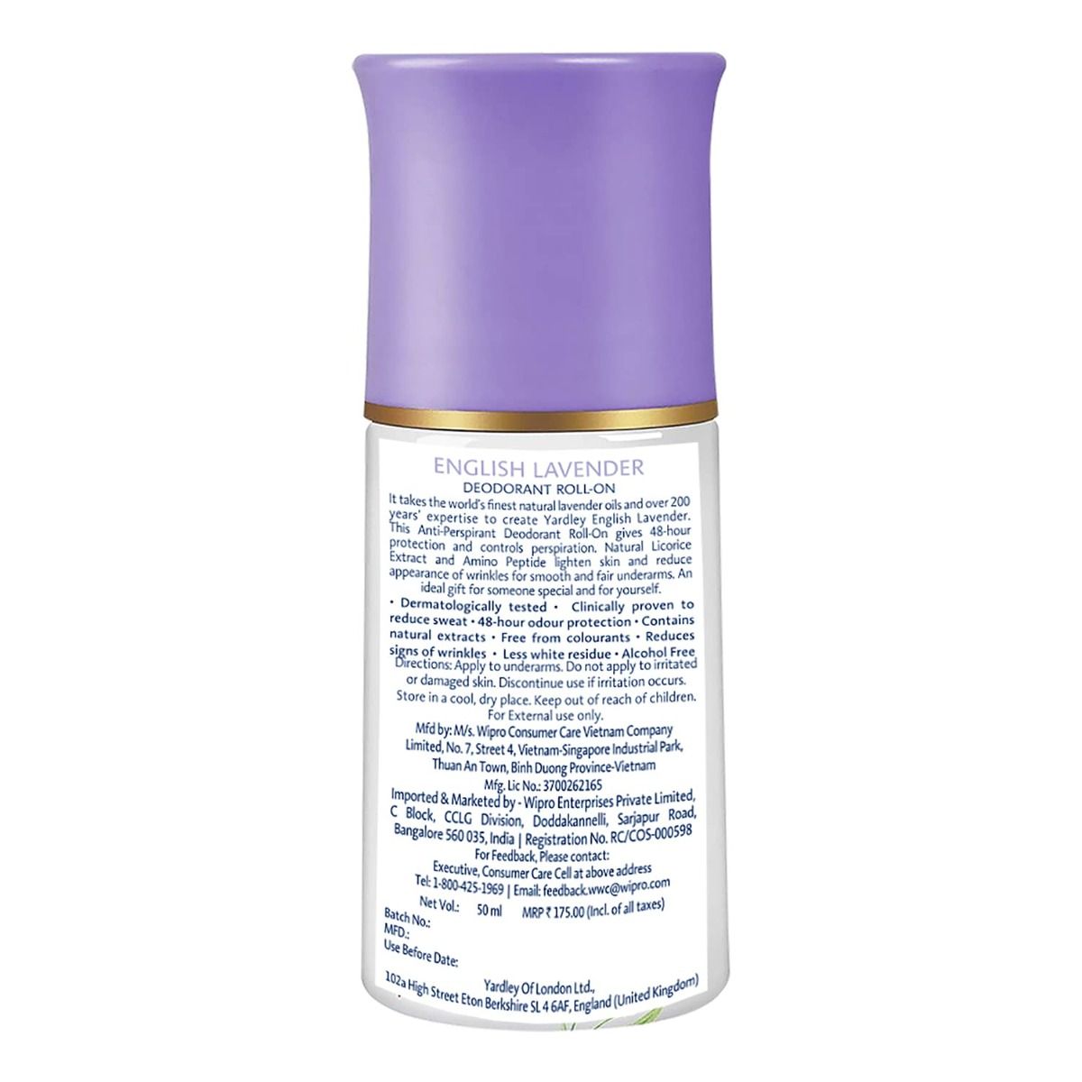 Yardley London English Lavender Deodorant Roll On, 50 ml Price, Uses